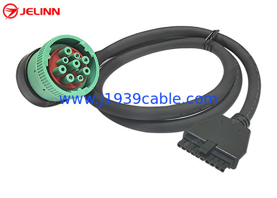 PT30 ELD Cihaz Kablosu 9 Pin J1939 Kuzey Amerika'daki Elektronik Kayıt Cihazı Kablosu Ağır Güçlü Kamyonlar