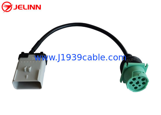 RP1226 Gri 14 Pin Erkek - Yeşil Tip 2 SAE Deutsch 9 Pin J1939 Dişi Kamyon Kablosu