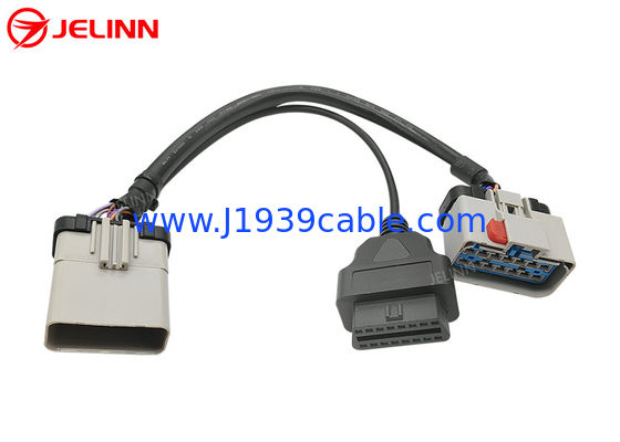 RP1226 Gri 14 Pin Erkek - RP1226 Dişi Ve 16 Pin OBD2 OBDII Dişi Ayırıcı Y Kablosu
