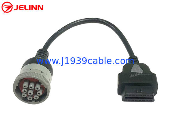 Caterpillar için Gri CAT 9 Pin to OBD 2 OBD2 16 Pin Kablo