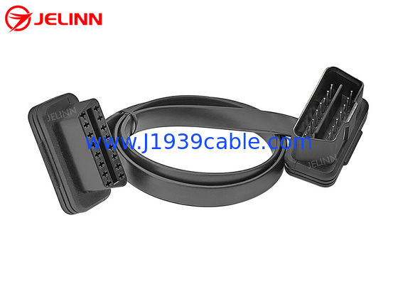 OBD2 OBDII 16-Pin J1962 Dik Açı Erkek - Dişi Uzatma Düz Kablo