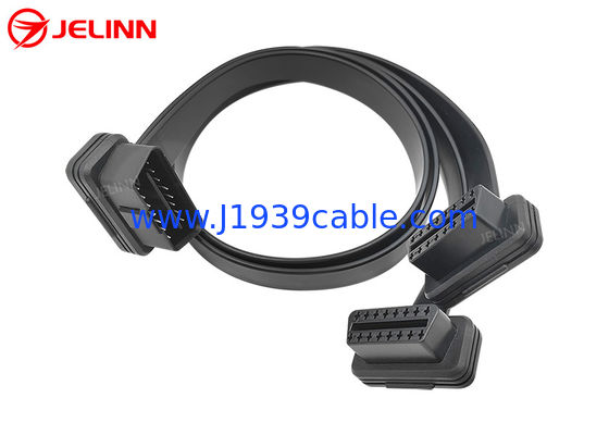 OBD2 OBDII J1962 Sağ Açı Erkek 24V - Çift Dişi Düz Y Kablosu