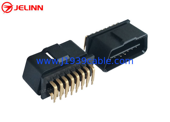 16 Pin J1962 OBD2 OBDII Erkek Fiş Konnektör, Dik Açılı 90 Derece Pimli