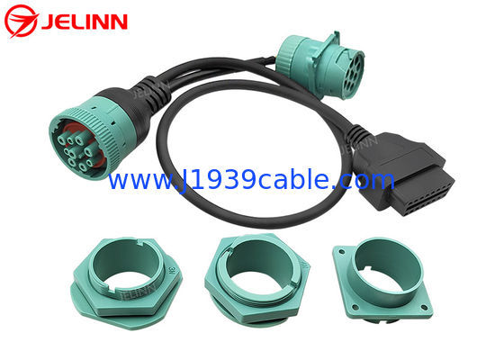Deutsch J1939 Erkek Kadın OBD 2 OBD2 Bağlantı Splitter Y Kablosu 4 Farklı Panel Montaj Brackets ile