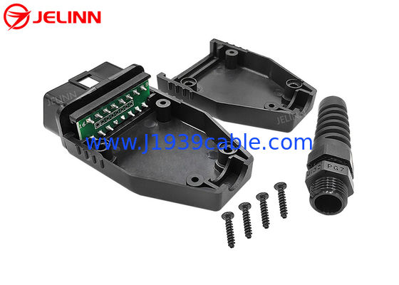 J1962 OBD2 Erkek Konnektör Ve Tel Tüp ile Düz Pinler OBD Durumda / OBD2 Muhafaza