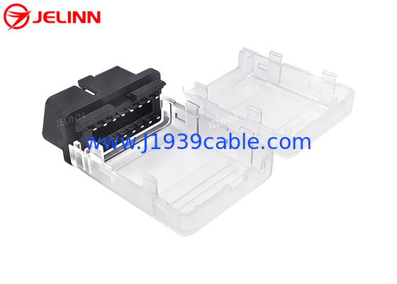 OBD2 Plastik Şeffaf Kaplama OBD 2 Kabin ve OBDII Düz iğneli erkek bağlantı