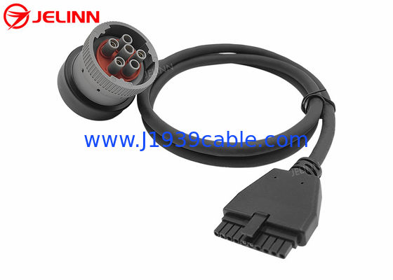 PT30 ELD Cihaz Kablosu 6 Pin J1939 Kuzey Amerika'daki Elektronik Kayıt Cihazı Ağır Güçlü Kamyonlar Kablosu